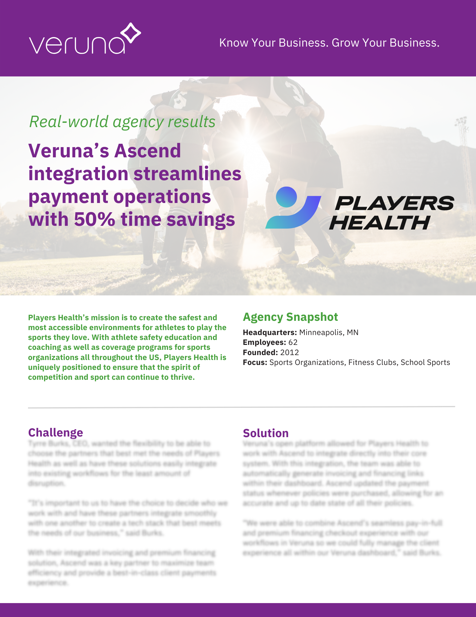 Players Health Case Study Preview