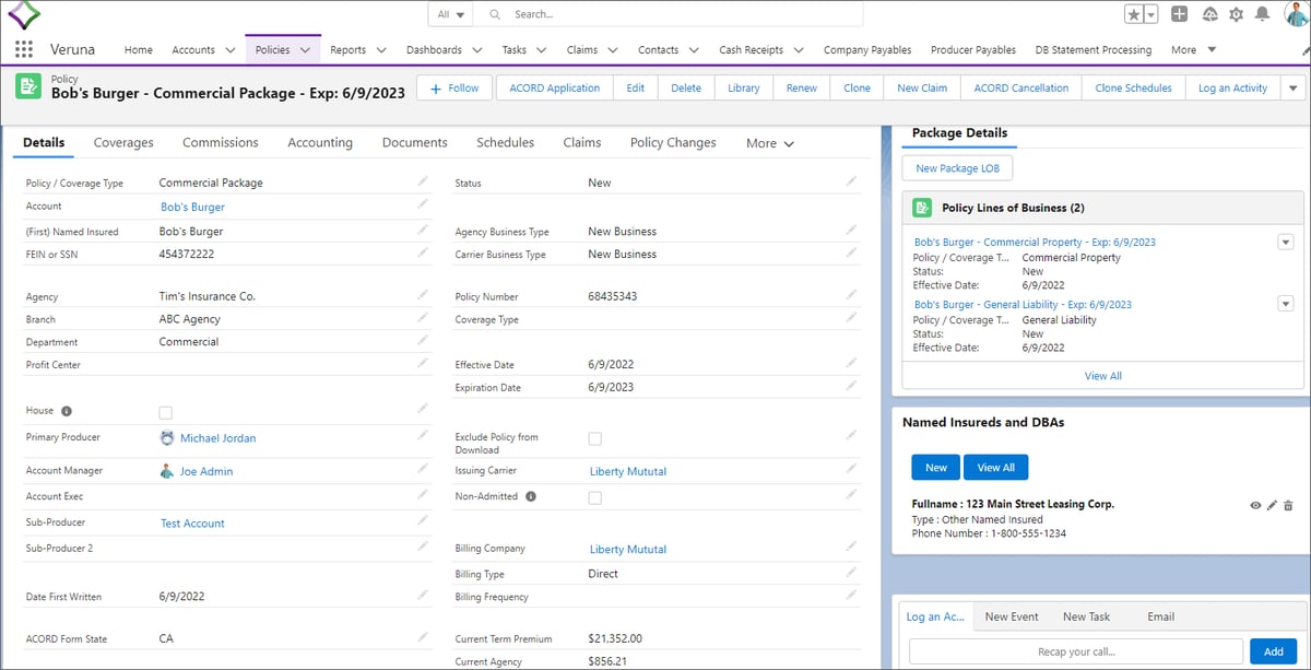 Screenshot for Agency Policy Management Section